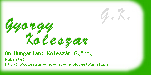 gyorgy koleszar business card